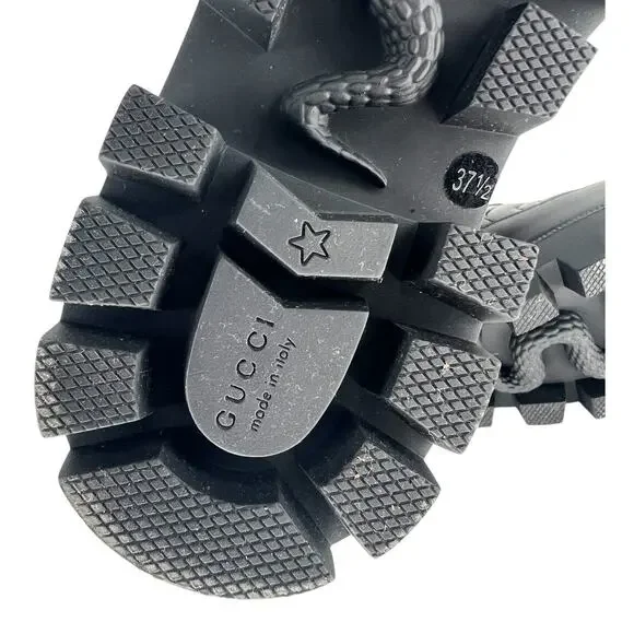 Gucci Frances Quilted Leather Combat Boots in Black - Picture 15 of 16